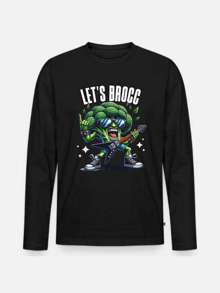 Brokkoli Rocker - Männer Premium Bio Langarmshirt - Schwarz