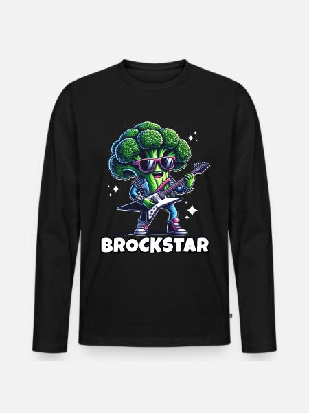 Broccoli Rocker - Men's Premium Organic Long Sleeve Shirt - black