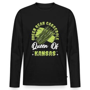Thanksgiving casserole with green beans - Men's Premium Organic Long Sleeve Shirt - black - Front - Nico (187cm)