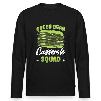 Thanksgiving casserole with green beans - Men's Premium Organic Long Sleeve Shirt - black - Front - Nico (187cm)
