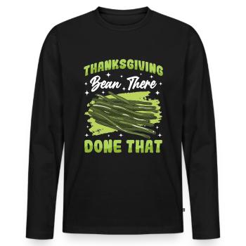 Thanksgiving casserole with green beans - Men's Premium Organic Long Sleeve Shirt - black - Front - Nico (187cm)