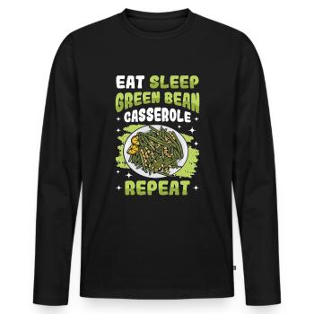 Thanksgiving-auflauf mit Grünen Bohnen - Männer Premium Bio Langarmshirt - Schwarz - Vorne - Nico (187cm)
