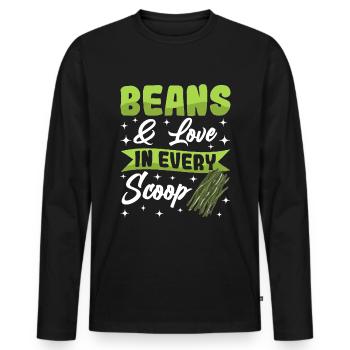 Thanksgiving casserole with green beans - Men's Premium Organic Long Sleeve Shirt - black - Front - Nico (187cm)