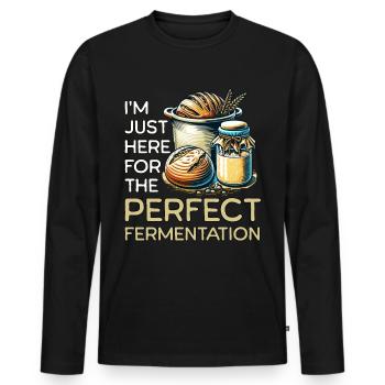 Sourdough Fermantation - Men's Premium Organic Long Sleeve Shirt - black - Front - Nico (187cm)