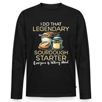Sourdough Legend - Men's Premium Organic Long Sleeve Shirt - black - Front - Nico (187cm)