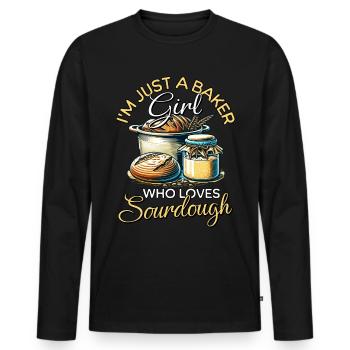 Sourdough Girl - Men's Premium Organic Long Sleeve Shirt - black - Front - Nico (187cm)
