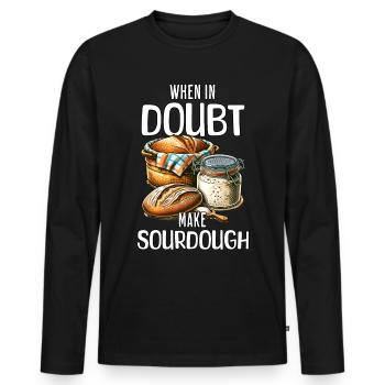 Sourdough Sayings - Men's Premium Organic Long Sleeve Shirt - black - Front - Nico (187cm)
