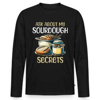 Sourdough Gift - Men's Premium Organic Long Sleeve Shirt - black - Front - Nico (187cm)