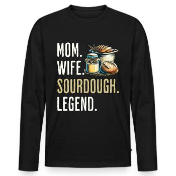 Sourdough Mom - Men's Premium Organic Long Sleeve Shirt - black - Front - Nico (187cm)