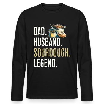 Sourdough Dad - Men's Premium Organic Long Sleeve Shirt - black - Front - Nico (187cm)