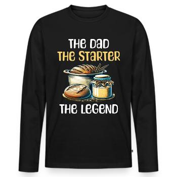 Papa Sourdough - Men's Premium Organic Long Sleeve Shirt - black - Front - Nico (187cm)