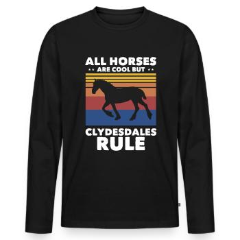 Clydesdale Pferd - Männer Premium Bio Langarmshirt - Schwarz - Vorne - Nico (187cm)