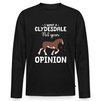Clydesdale Pferd Reiter - Männer Premium Bio Langarmshirt - Schwarz - Vorne - Nico (187cm)