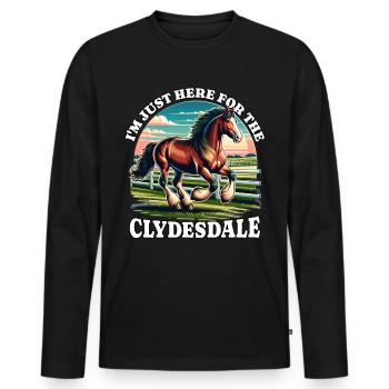 Clydesdale Pferd Reiter - Männer Premium Bio Langarmshirt - Schwarz - Vorne - Nico (187cm)