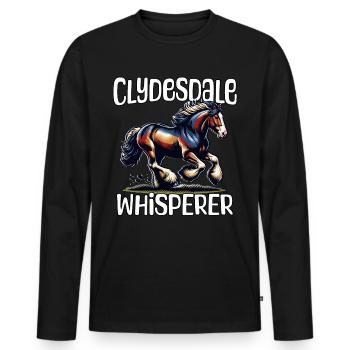 Chuchoteur de Clydesdale - T-shirt manches longues Premium bio Homme - noir - Devant - Nico (187cm)