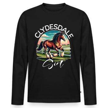 Clydesdale Geschenk - Männer Premium Bio Langarmshirt - Schwarz - Vorne - Nico (187cm)