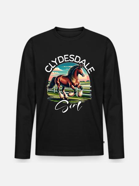 Clydesdale Gift - Men's Premium Organic Long Sleeve Shirt - black