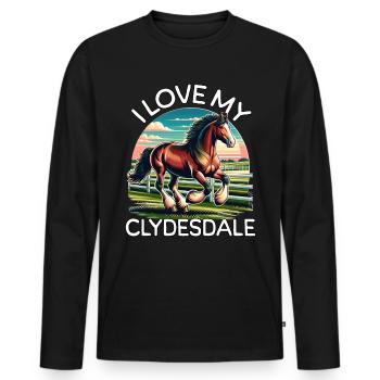 Clydesdale Liebe - Männer Premium Bio Langarmshirt - Schwarz - Vorne - Nico (187cm)