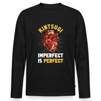Kintsugi Kintsukuroi Imperfect japan - Men's Premium Organic Long Sleeve Shirt - black - Front - Nico (187cm)