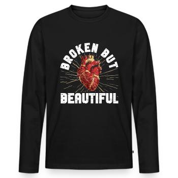 Kintsugi Kintsukuroi Imperfect japan - Men's Premium Organic Long Sleeve Shirt - black - Front - Nico (187cm)