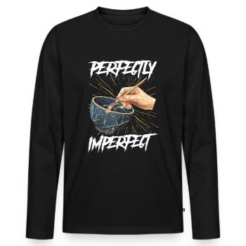 Kintsugi Kintsukuroi Imperfect japan - Men's Premium Organic Long Sleeve Shirt - black - Front - Nico (187cm)