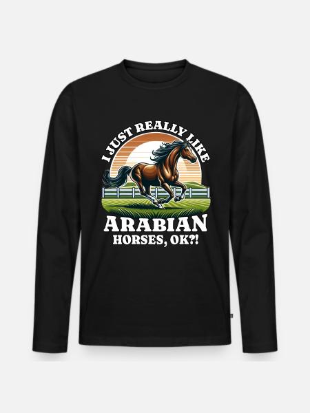Arabian Horse - Men's Premium Organic Long Sleeve Shirt - black