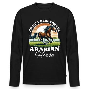 Cavalier arabe - T-shirt manches longues Premium bio Homme - noir - Devant - Nico (187cm)