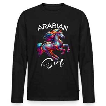 Araber Pferd Geschenk - Männer Premium Bio Langarmshirt - Schwarz - Vorne - Nico (187cm)
