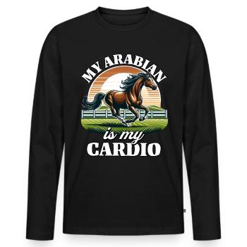 Araber Cardio - Männer Premium Bio Langarmshirt - Schwarz - Vorne - Nico (187cm)