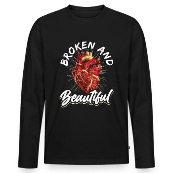Kintsugi Kintsukuroi Imperfect japan - Men's Premium Organic Long Sleeve Shirt - black - Front - Nico (187cm)