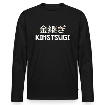 Kintsugi Kintsukuroi Imperfect japan - Men's Premium Organic Long Sleeve Shirt - black - Front - Nico (187cm)