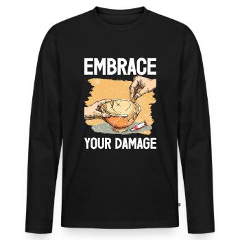 Kintsugi Kintsukuroi Imperfect japan - Men's Premium Organic Long Sleeve Shirt - black - Front - Nico (187cm)