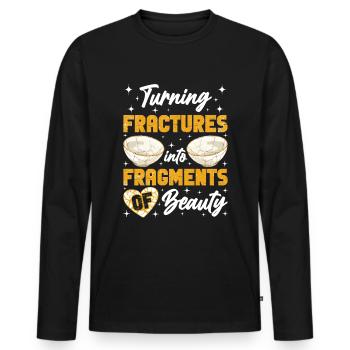 Kintsugi Kintsukuroi Imperfect japan - Men's Premium Organic Long Sleeve Shirt - black - Front - Nico (187cm)