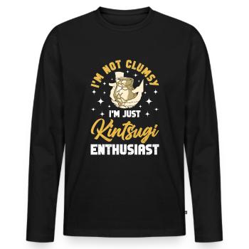Kintsugi Kintsukuroi Imperfect japan - Männer Premium Bio Langarmshirt - Schwarz - Vorne - Nico (187cm)