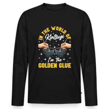 Kintsugi Kintsukuroi Imperfect japan - Men's Premium Organic Long Sleeve Shirt - black - Front - Nico (187cm)