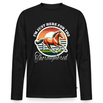 Thoroughbred Horse Rider - Men's Premium Organic Long Sleeve Shirt - black - Front - Nico (187cm)