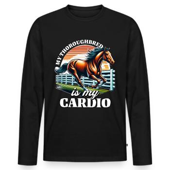 Thoroughbred Cardio - Men's Premium Organic Long Sleeve Shirt - black - Front - Nico (187cm)