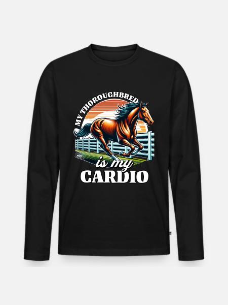 Thoroughbred Cardio - Männer Premium Bio Langarmshirt - Schwarz