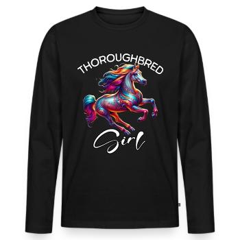 Thoroughbred Gift - Men's Premium Organic Long Sleeve Shirt - black - Front - Nico (187cm)