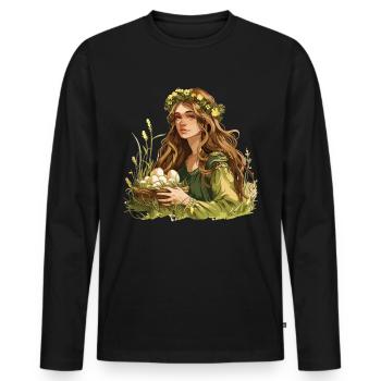 Easter Eostre Pagan Spring - Men's Premium Organic Long Sleeve Shirt - black - Front - Nico (187cm)