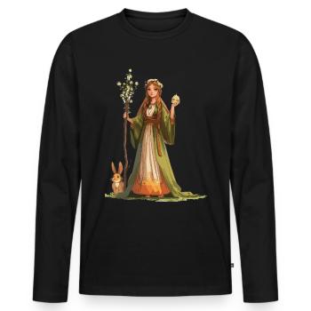 Easter Eostre Pagan Spring - Men's Premium Organic Long Sleeve Shirt - black - Front - Nico (187cm)