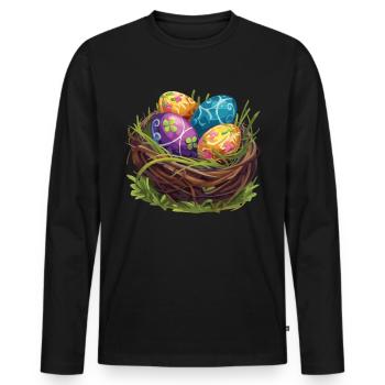 Easter Eostre Pagan Spring - Men's Premium Organic Long Sleeve Shirt - black - Front - Nico (187cm)