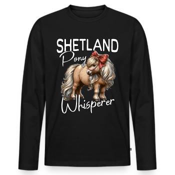 Shetland Pony Flüsterer - Männer Premium Bio Langarmshirt - Schwarz - Vorne - Nico (187cm)