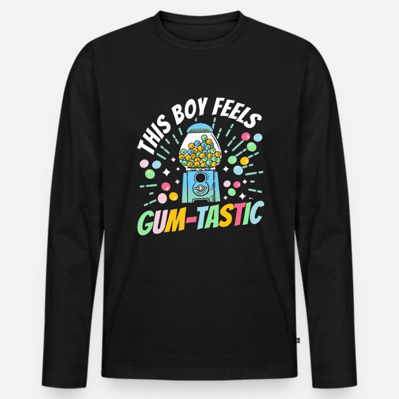 Lustiger Kaugummiautomat - Männer Premium Bio Langarmshirt - Schwarz