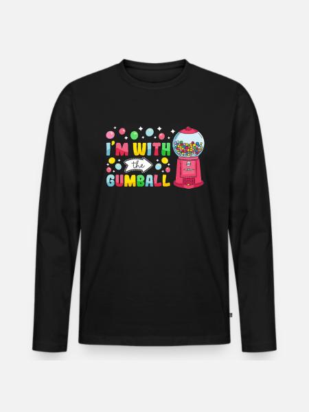 Funny chewing gum machine - Men's Premium Organic Long Sleeve Shirt - black