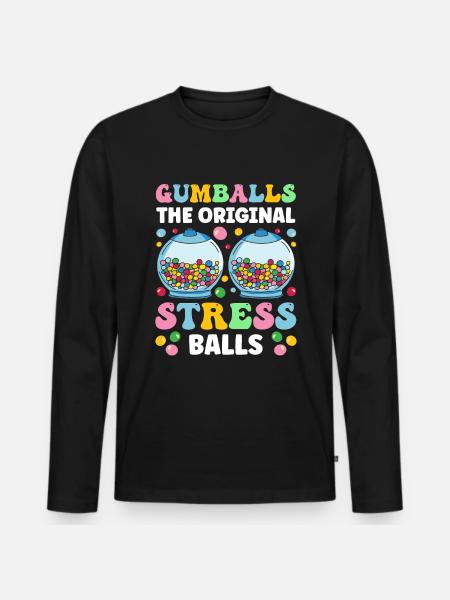 Funny chewing gum machine - Men's Premium Organic Long Sleeve Shirt - black