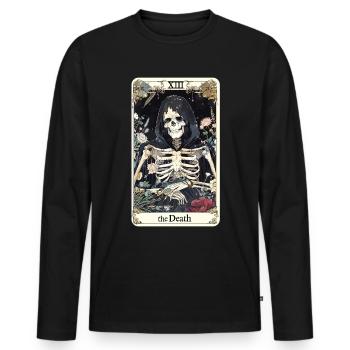 Carte de Tarot sorcellerie occulte Anime Goth - T-shirt manches longues Premium bio Homme - noir - Devant - Nico (187cm)
