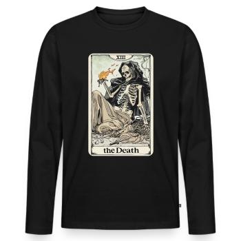 Carte de Tarot sorcellerie occulte Anime Goth - T-shirt manches longues Premium bio Homme - noir - Devant - Nico (187cm)