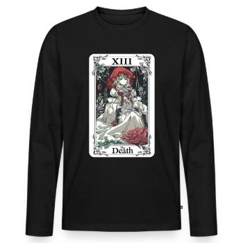 Carte de Tarot sorcellerie occulte Anime Goth - T-shirt manches longues Premium bio Homme - noir - Devant - Nico (187cm)