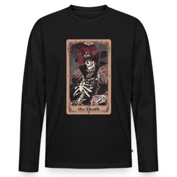 Carte de Tarot sorcellerie occulte Anime Goth - T-shirt manches longues Premium bio Homme - noir - Devant - Nico (187cm)